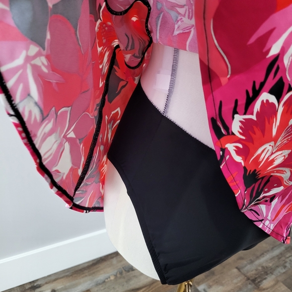 Swimdress Swimsuit Croft And Barrow Tropicana Bow Dress Floral Metallic Print - Picture 4 of 12